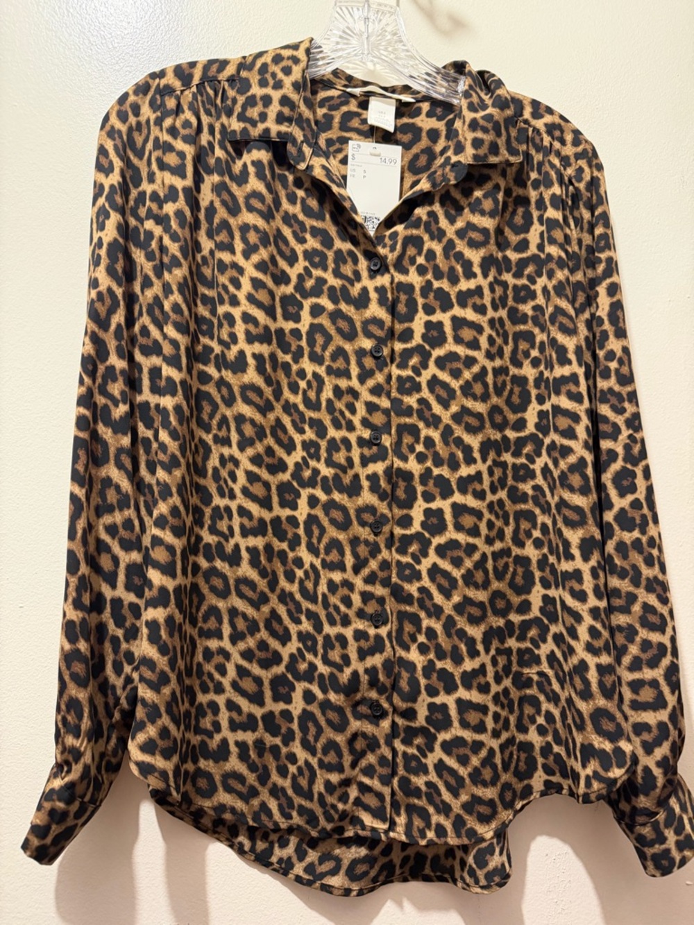 H&M Leopard Print Button-Down Shirt - Brown & Black